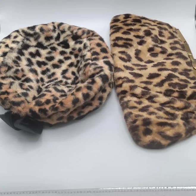 Faux Fur Leopard Print Clutch