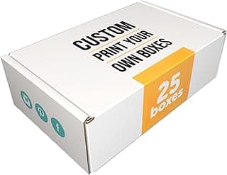 6x4x2 in. Custom Shipping Boxes (25 Pack) - Branded Mailer Boxes with Logo Print for Small Business and Subscription