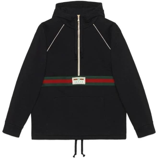 Gucci Men's Cotton-Jersey Web Stripe Hoodie