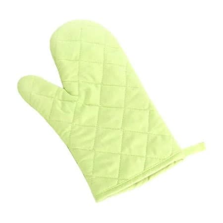 Green Heat Resistant Microwave Gloves With Non-Slip Grip, Quilted Design For Oven, Baking, Kitchen, Restaurant, High Temperature Protection, Adult