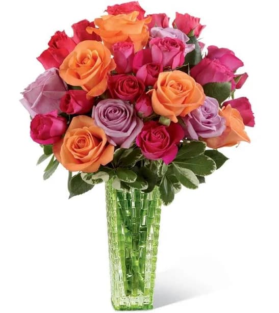 Sunset Mixed Rose Bouquet