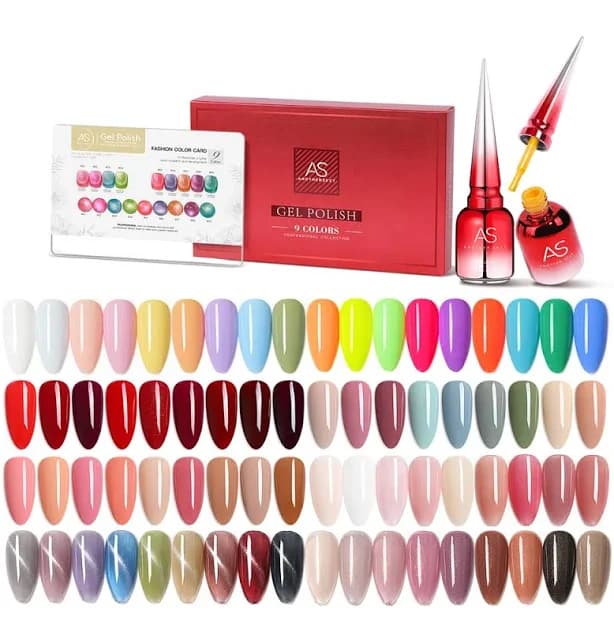AS 9 Colors Magnetic Cat Eye Gel Nail Polish Set Jelly Pink UV LED Soak Off Gel Varnish Crystal Red