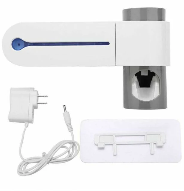 3 in 1 Toothbrush Holder, UV Light, Cleaner, Automatic, Wall Toothpaste Dispenser,