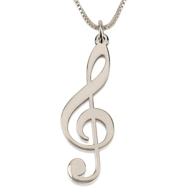 Treble Clef Necklace Gold Plating by oNecklace
