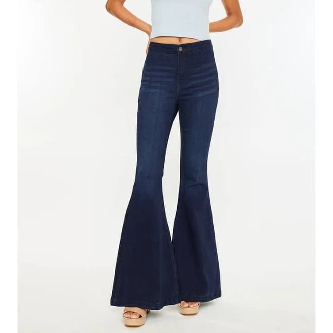 Kancan Women's Jainey High Rise Flare Jeans