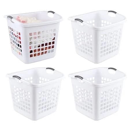 Wekioger White Laundry Hamper with Cut-Out Handles