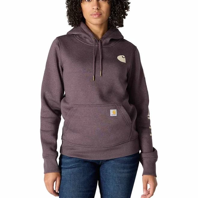 Carhartt Women's Relaxed Fit Midweight Logo Sleeve Graphic Hoodie