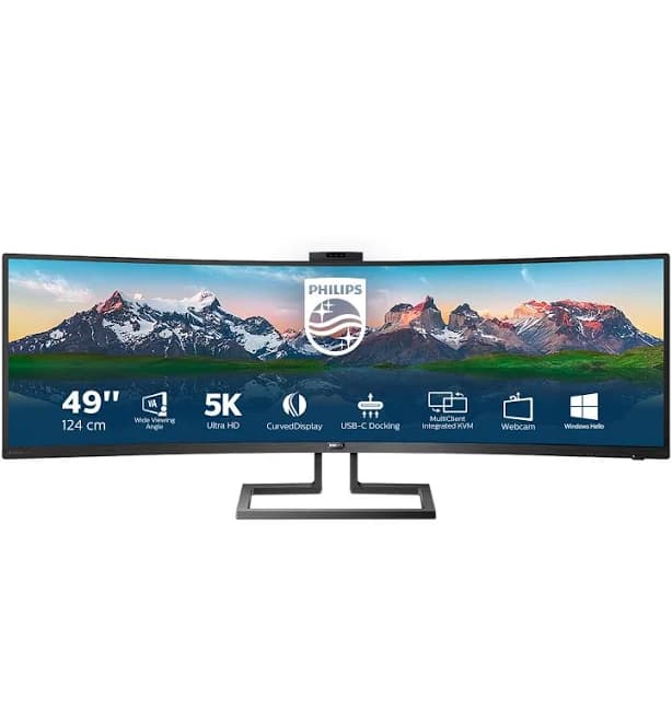 Philips Brilliance 499p9h 48.8" Dual Quad HD Curved Screen WLED LCD Monitor