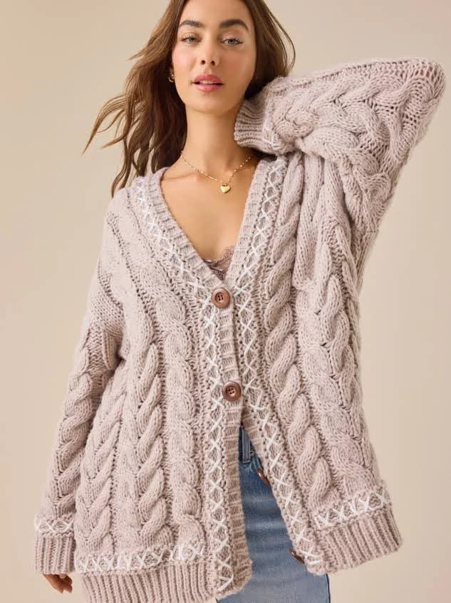 Altar'd State Abby Whipstitch Chunky Cardigan