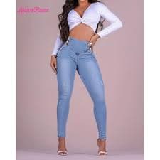 High Waist Slim Fit Jeans Women Elastic Pencil Trousers Vintage Distressed Ripped Denim Pants Butt Lifting Female Causal Pants - AliExpress