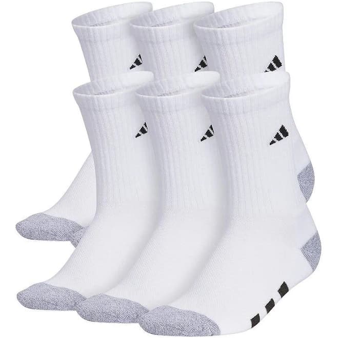 adidas Boys Athletic Cushioned Youth Crew Socks 6-Pack