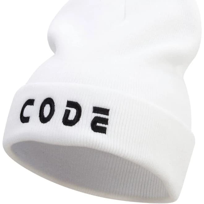 e4Hats Code Embroidered Knitted Beanie
