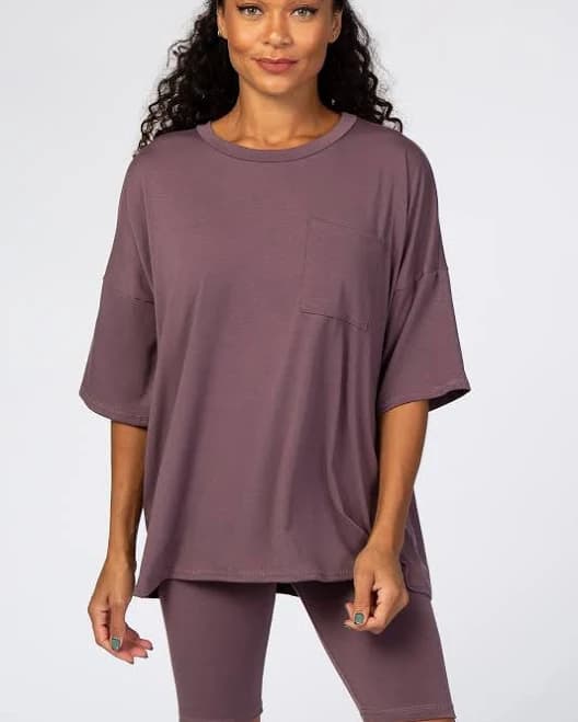 Purple Biker Short Sleep Set