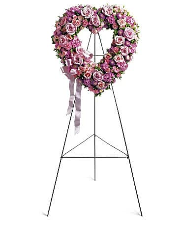 Teleflora Pink Rose Garden Heart Bouquet