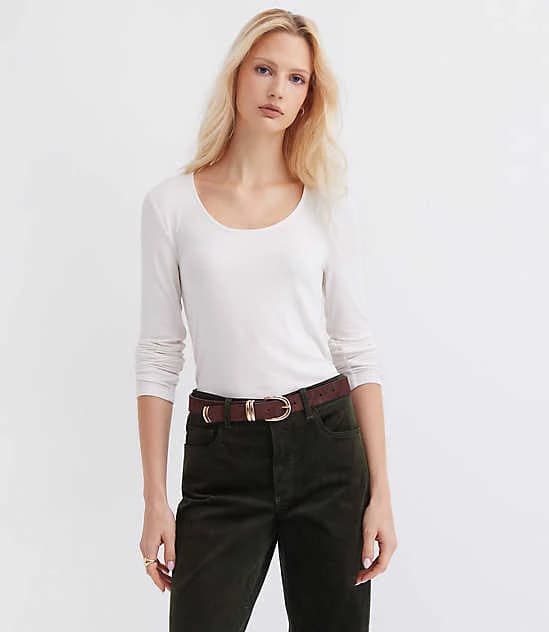 Loft Women's Ribbed Long Sleeve T-Shirt