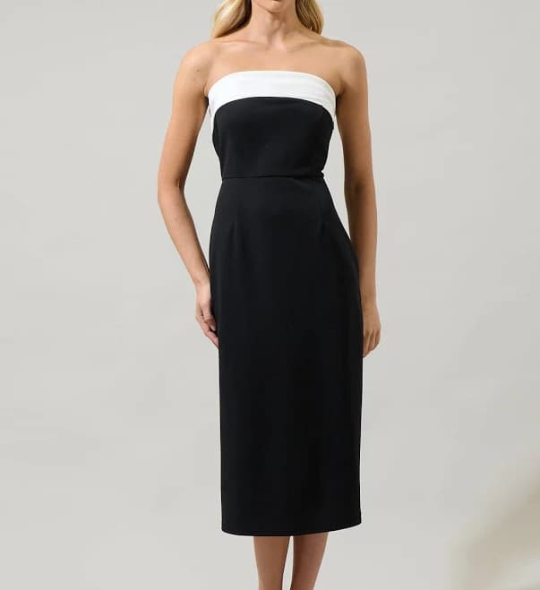 Sugarlips Stella Strapless Color Block Midi Dress