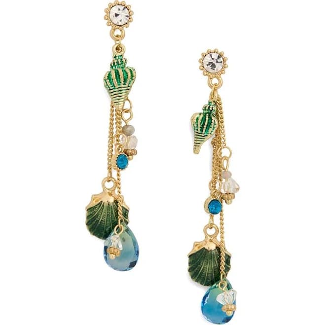 Eye Candy Los Angeles Delia CZ Seashell Charm Dangle Earrings