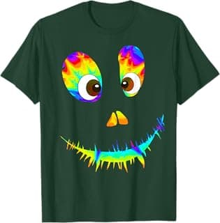 Funny Rainbow Monster Face Tie Dye Halloween Costume T-Shirt