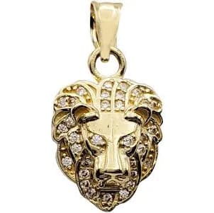 10K Iced-Out Lion Head Pendant