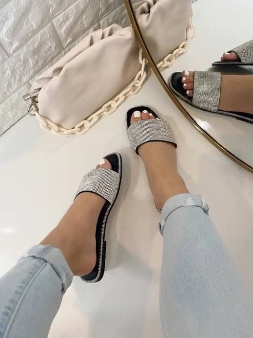 Bonnie Rhinestone Slide Sandal
