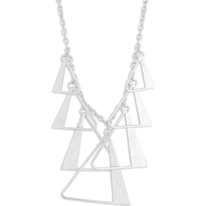Karine Sultan Women's Geometric Triangle Silver Necklace