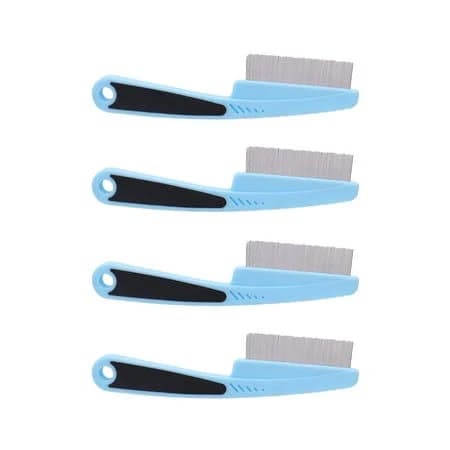 Fine-tooth Flea Comb for Dogs & Cats: Plastic Handle, Effective Flea & Tick Removal Grooming Tool, Blue