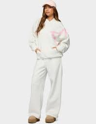 EDIKTED Starly Straight Leg Sweatpants - WHITE - M | Tillys