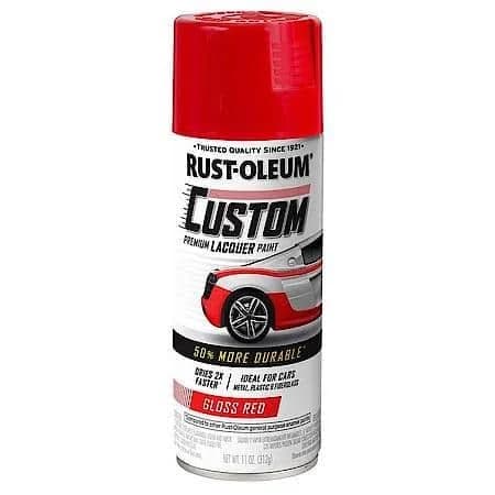 Rust-Oleum Automotive Gloss Red Custom Lacquer Spray Paint, 11 oz., 363514