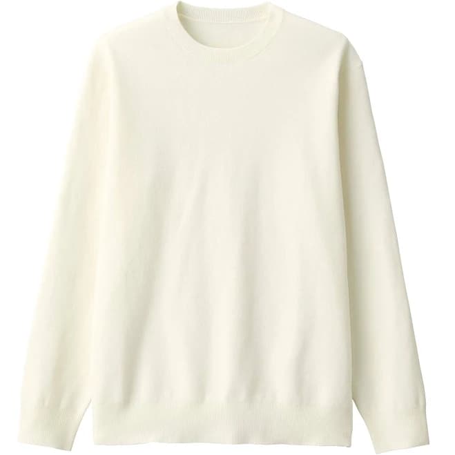 Muji Men's Washed Milano Ribbed Crewneck Sweater