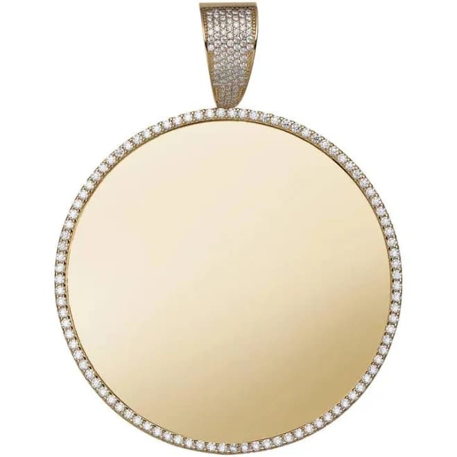 10K Gold CZ Memory Picture Pendant