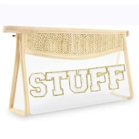 Nogis Boho Clear Makeup Letter Patch Makeup Bag
