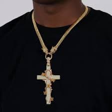 14K Gold Men's Thorned Cross Dragon Chain & Pendant Set – APORRO® EUROPE