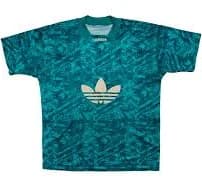 Vtg & rare ADIDAS crazy pattern turquoise blue football/soccer jersey, sz fit men's Large
