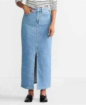 Lands' End Women's Soft Denim Maxi Skirt