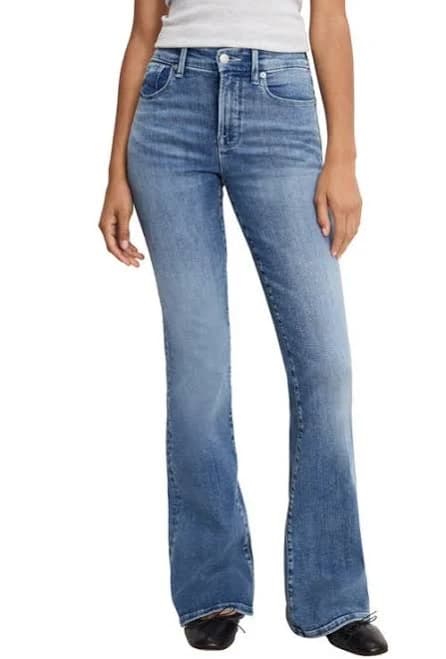 Good American Women's Good Legs High-Rise Flare Jeans