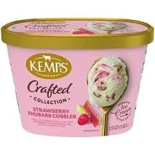 Kemps Crafted Collection Strawberry Rhubarb Cobbler Ice Cream