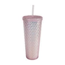 Walmart Mainstays Plastic Double Wall Insulated Iridescent Textured Tumbler With Straw - Pink Same-Day Delivery | Instacart