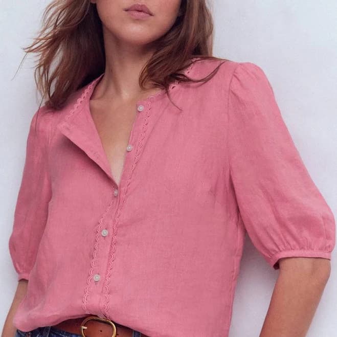 Boden Women's Leah Linen Short Sleeve Top