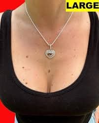 Moissanite 3D Heart Pendant: Sterling Silver Bubble Design - Etsy Israel