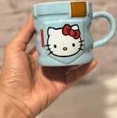 Hello Kitty Y2K Collector Mug 2001 Sanrio Pastel Blue Jeans Style Cup