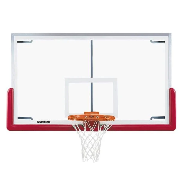 Porter Pro-Strut Rectangular Glass Backboard Package - Red
