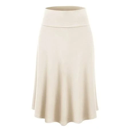 Made by Johnny Women's Lightweight Fold Over Flared Midi Skirt