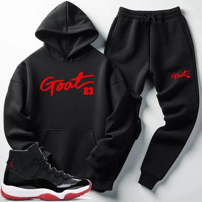 Jordan 11 Bred Goat 23 Tracksuit Hoodie Joggers
