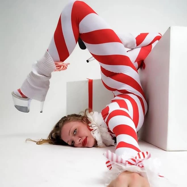 Candy Girl Stripes Turtleneck Catsuit