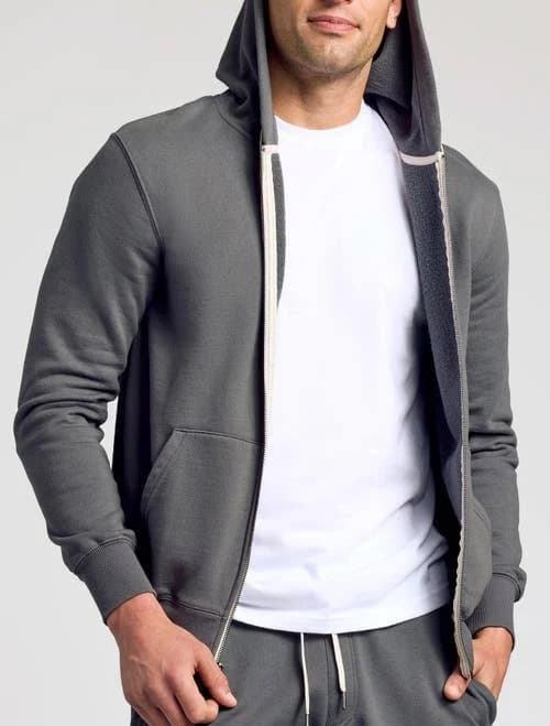 True Classic Athletic Cut Fleece French Terry Zip Hoodie