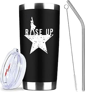 ATHAND American Rise Up, 20 Oz Insulated Stainless Steel Iced Coffee Tumbler with Lid Straw and Brush,Funny Travel Coffee Mug Cup Water Bottle,Novelty Birthday Gifts for Women Men Friend Patriot
