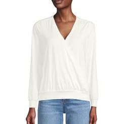 Lands' End Women's Lightweight Jersey Surplice Blouse