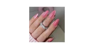 Amazon.com: Cat Eye Press on Nails - Soft Pink, Medium Almond, Gradient Design Glitter, Full Cover, Glossy Acrylic Nails - Reusable, Stick on, 24 Pcs : Beauty & Personal Care