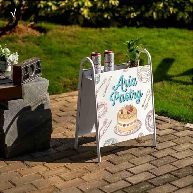 Custom A-Frame Sidewalk Sign | Double-Sided Chalkboard Stand for Wedding, Restaurant Menu | Reusable Portable Event Display
