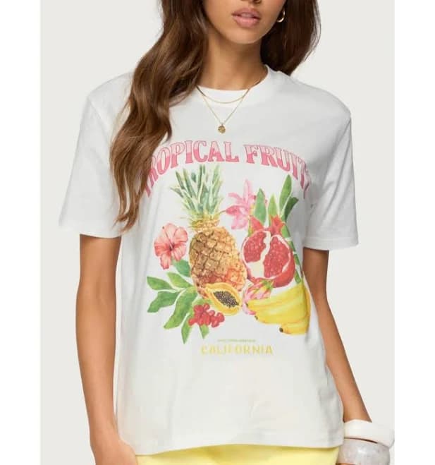 Edikted Women's Tropical Fruits Graphic T-Shirt
